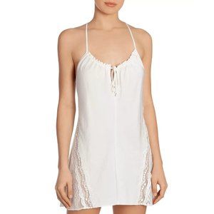 In Bloom by Jonquil Lace-Trim Racerback Chemise Nightgown White Size Small